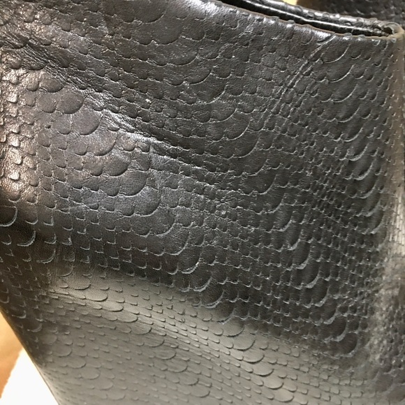 “BCBG-MAXAZRIA” WOMENS VADANS BLACK LEATHER SNAKE PRINT ZIPPER ANKLE BOOTS – 8 1 - Picture 8 of 12